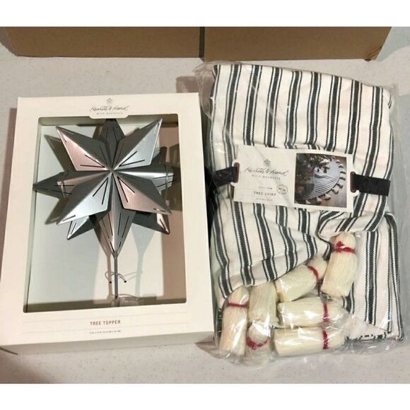 Hearth and Hand With Magnolia Christmas Tree Skirt and Tree Topper - Picture 1 of 4